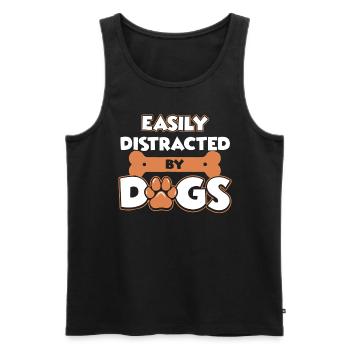Easily Distracted by Dogs - Men's Premium Organic Tank Top - black - Front - AI Model Male 178 light (178cm)