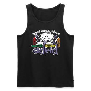 ADHD Crayons - Men's Premium Organic Tank Top - black - Front - Michal (187cm)