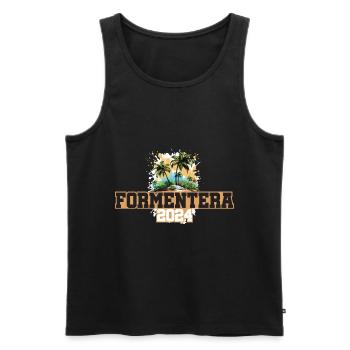 Formentera 2024 Reisen Urlaub - Männer Premium Bio Tank Top - Schwarz - Vorne - Michal (187cm)