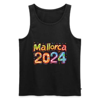 Majorque 2024 Coloré - Débardeur bio Premium Homme - noir - Devant - Michal (187cm)