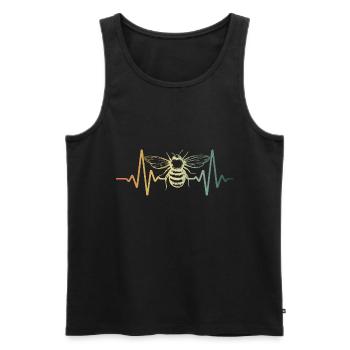 Heartbee apiculteur pulse bee - Débardeur bio Premium Homme - noir - Devant - Michal (187cm)
