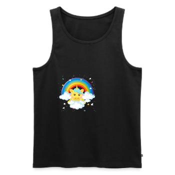 mignon poney licorne arc en ciel cadeau bébé enfant - Débardeur bio Premium Homme - noir - Devant - AI Model Male 178 light (178cm)