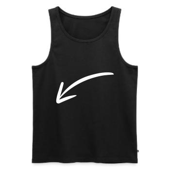 Flèche dessin esquisse blanc - Débardeur bio Premium Homme - noir - Devant - Michal (187cm)