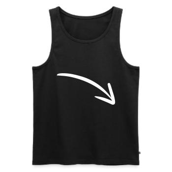 Pfeil Zeichnung Skizze weiß - Männer Premium Bio Tank Top - Schwarz - Vorne - Michal (187cm)