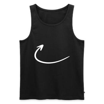 Flèche dessin esquisse blanc - Débardeur bio Premium Homme - noir - Devant - Michal (187cm)