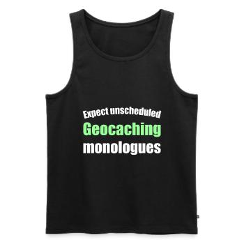Expect unscheduled Geocaching monologues - Männer Premium Bio Tank Top - Schwarz - Vorne - AI Model Male 178 light (178cm)