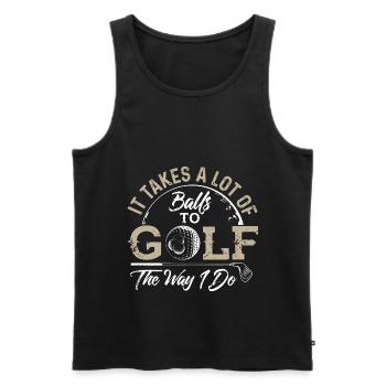 Golf club golfer golfer gift - Men's Premium Organic Tank Top - black - Front - AI Model Male 178 light (178cm)