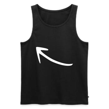 Pfeil Zeichnung Skizze weiß - Männer Premium Bio Tank Top - Schwarz - Vorne - Michal (187cm)