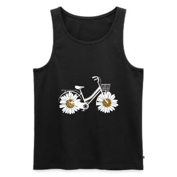 Daisy Bike Femmes Vélo de fleurs de jardin - Débardeur bio Premium Homme - noir - Devant - Michal (187cm)