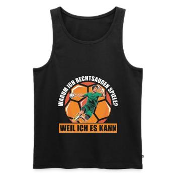 Handball - Männer Premium Bio Tank Top - Schwarz - Vorne - Michal (187cm)