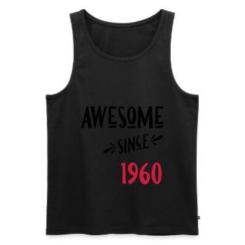 since1960 - Men's Premium Organic Tank Top - black - Front - AI Model Male 178 light (178cm)