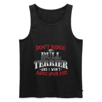 Bullterrier Hund Hundeliebhaber Spruch Geschenk - Männer Premium Bio Tank Top - Schwarz - Vorne - AI Model Male 178 light (178cm)