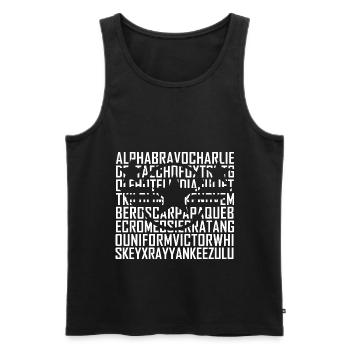 Alphabet Morse Code Militär Amateurfunk Ham Pilot - Männer Premium Bio Tank Top - Schwarz - Vorne - AI Model Male 178 light (178cm)