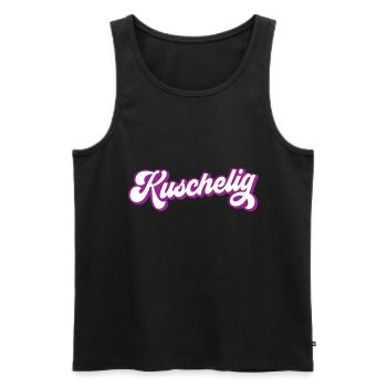 kuschelig | Farben änderbar - Männer Premium Bio Tank Top - Schwarz - Vorne - Michal (187cm)