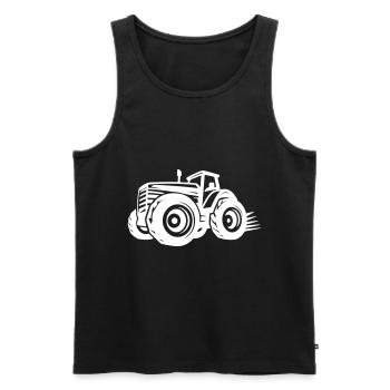 Tracteur Silhouette Agriculture - Débardeur bio Premium Homme - noir - Devant - Michal (187cm)