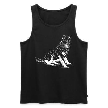Altdeutscher Schäferhund - Männer Premium Bio Tank Top - Schwarz - Vorne - AI Model Male 178 light (178cm)