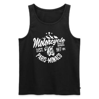 Motorcycle road trip Paris Monaco - Men's Premium Organic Tank Top - black - Front - Michal (187cm)