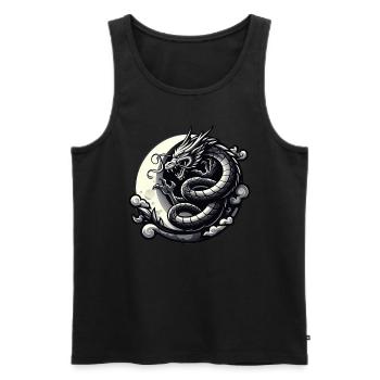 Mystische Drachen-Silhouette - Männer Premium Bio Tank Top - Schwarz - Vorne - AI Model Male 178 light (178cm)