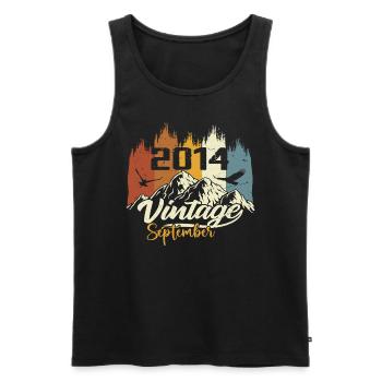 Legends Were Born In September 2014 Vintage 2014 - Männer Premium Bio Tank Top - Schwarz - Vorne - Michal (187cm)