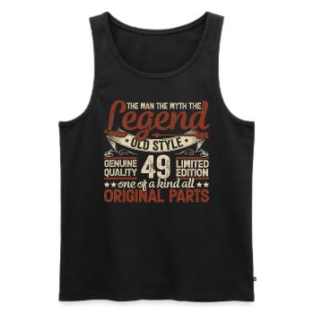 49 Jahre alt, Legenden 1975 Jahrgang 1975 Jubiläum - Männer Premium Bio Tank Top - Schwarz - Vorne - Michal (187cm)