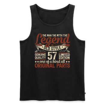 57 Jahre alt, Legenden 1967 Jahrgang 1967 Jubiläum - Männer Premium Bio Tank Top - Schwarz - Vorne - Michal (187cm)