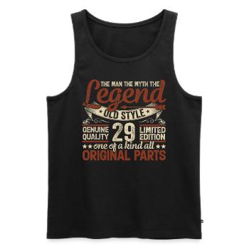 29 years old, Legends 1995 Vintage 1995 Anniversary - Men's Premium Organic Tank Top - black - Front - Michal (187cm)
