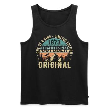 October 1973 Birthday Gift - October 1973 - Men's Premium Organic Tank Top - black - Front - Michal (187cm)