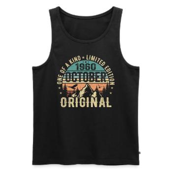 Oktober 1960 Geburtstagsgeschenk - Oktober 1960 - Männer Premium Bio Tank Top - Schwarz - Vorne - Michal (187cm)