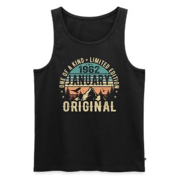 Geburtstagsgeschenk Januar 1962 - January 1962 - Männer Premium Bio Tank Top - Schwarz - Vorne - Michal (187cm)