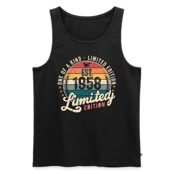 Birthday Gift 1958 Vintage 1958 Retro 1958 - Men's Premium Organic Tank Top - black - Front - AI Model Male 178 light (178cm)
