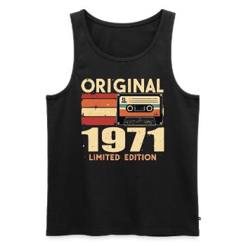 Birthday 1971 - Legendary since 1971 Gift 1971 - Men's Premium Organic Tank Top - black - Front - AI Model Male 178 light (178cm)