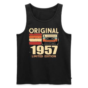 Geburtstag 1957 - Legendär Seit 1957 Geschenk 1957 - Männer Premium Bio Tank Top - Schwarz - Vorne - AI Model Male 178 light (178cm)