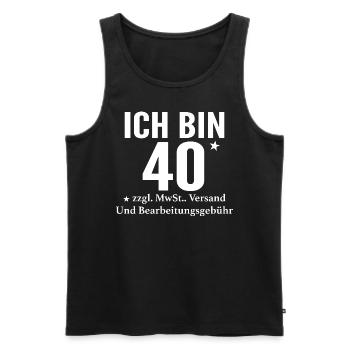 J’ai 40+ drôles de paroles pour les gens cool - Débardeur bio Premium Homme - noir - Devant - AI Model Male 178 light (178cm)