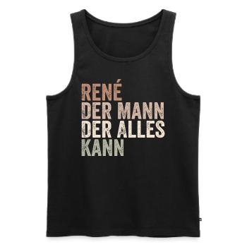 Rene Der Mann Der Alles Kann Vorname René - Männer Premium Bio Tank Top - Schwarz - Vorne - AI Model Male 178 light (178cm)