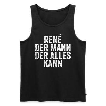 Rene Der Mann Der Alles Kann Vorname René - Männer Premium Bio Tank Top - Schwarz - Vorne - AI Model Male 178 light (178cm)