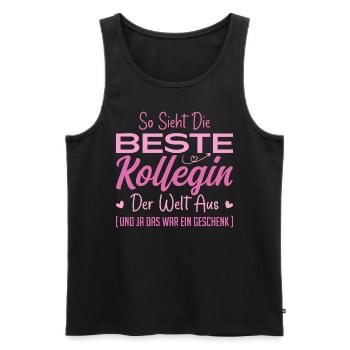 Work colleague Gift idea Best colleague - Men's Premium Organic Tank Top - black - Front - AI Model Male 178 light (178cm)