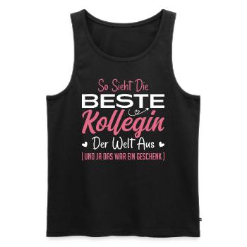 Work colleague Gift idea Best colleague - Men's Premium Organic Tank Top - black - Front - AI Model Male 178 light (178cm)