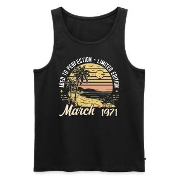 Birthday March 1971 - 54th birthday - March 1971 - Men's Premium Organic Tank Top - black - Front - AI Model Male 178 light (178cm)