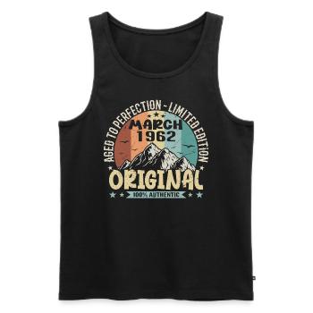 63rd birthday anniversary march 1962, march 1962 - Men's Premium Organic Tank Top - black - Front - Michal (187cm)
