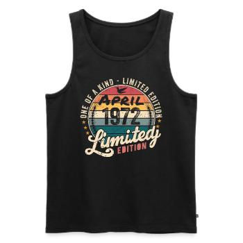 April 1972 Vintage Birthday April 1972 - Men's Premium Organic Tank Top - black - Front - AI Model Male 178 light (178cm)