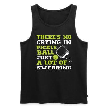 There is No Crying In Pickleball - Men's Premium Organic Tank Top - black - Front - Michal (187cm)