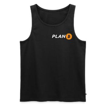 Bitcoin, Plan B, Logo, Hodl, Crypto, Symbole, Fan - Débardeur bio Premium Homme - noir - Devant - AI Model Male 178 light (178cm)