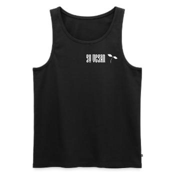 go vegan - Männer Premium Bio Tank Top - Schwarz - Vorne - Michal (187cm)