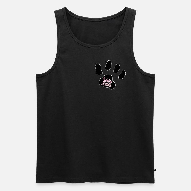 Logo Kater Karlo Pfote - Männer Premium Bio Tank Top - Schwarz