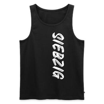 70 / Siebzig / 70. Geburtstag - Männer Premium Bio Tank Top - Schwarz - Vorne - AI Model Male 178 light (178cm)