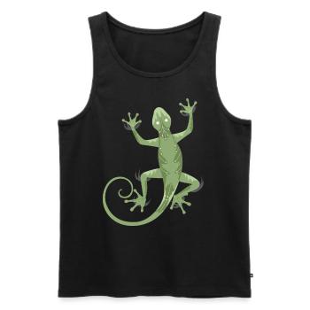 3D Gecko - Männer Premium Bio Tank Top - Schwarz - Vorne - AI Model Male 178 light (178cm)