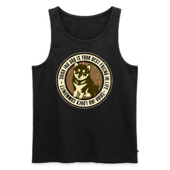 Shiba Inu dog - Men's Premium Organic Tank Top - black - Front - Michal (187cm)