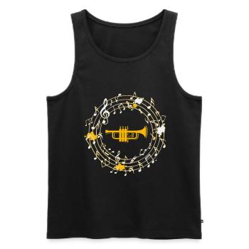 Trompete - Männer Premium Bio Tank Top - Schwarz - Vorne - Michal (187cm)