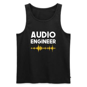 ingénieur du son ingénieur du son ingénieur du son Audio Eng - Débardeur bio Premium Homme - noir - Devant - Michal (187cm)