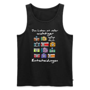 Fotograf Kamera Geschenk Fotografie - Männer Premium Bio Tank Top - Schwarz - Vorne - AI Model Male 178 light (178cm)